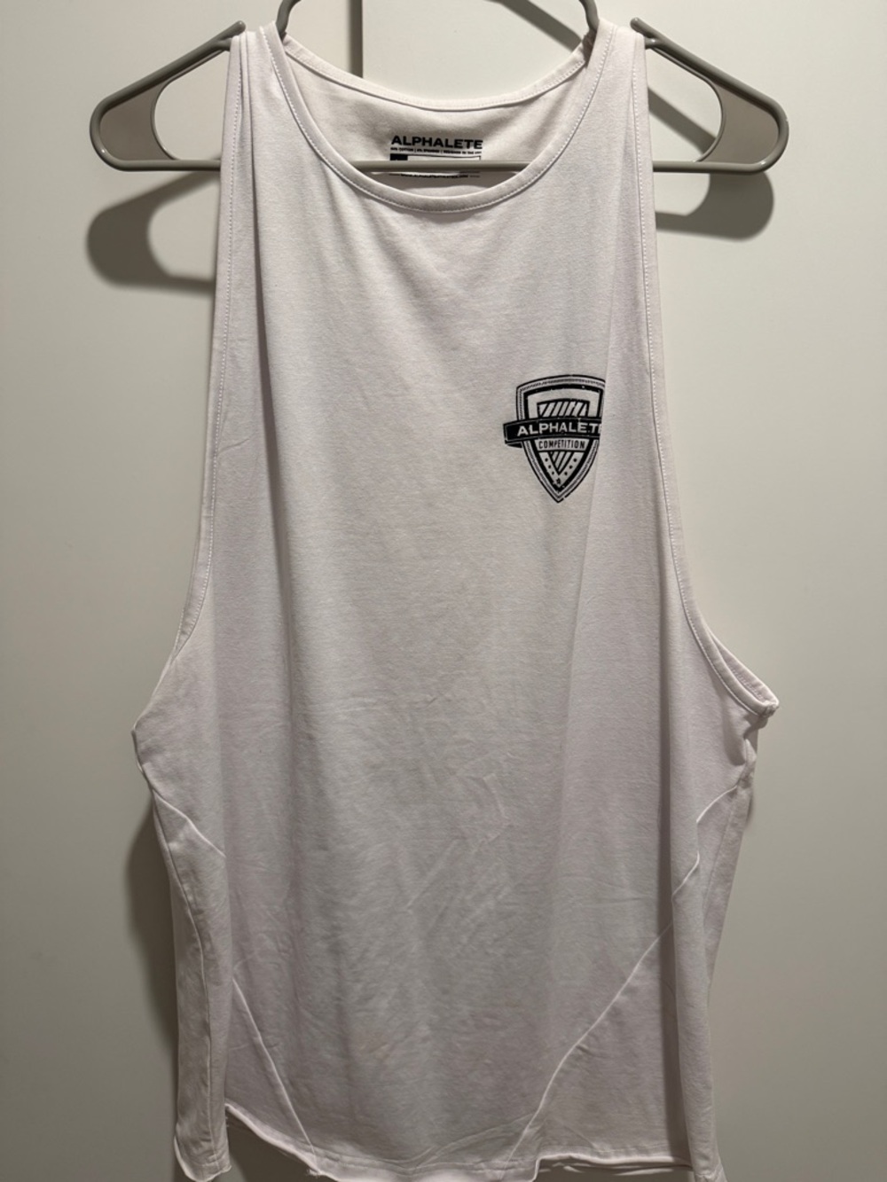 Alphalete White Athletic Muscle Tank with Black Logo